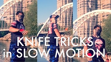 Knife Tricks in  Slow Motion, Iphone Camera