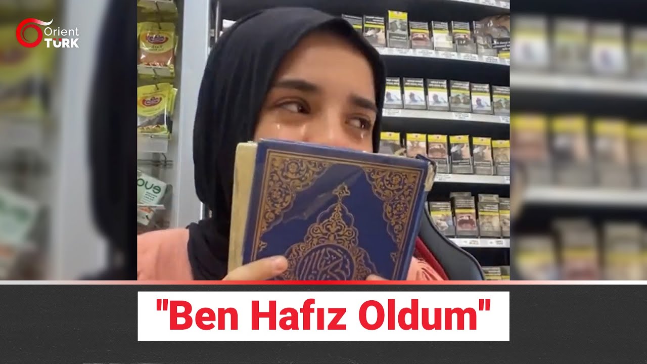 Hafız olduğunu sevinç gözyaşlarıyla duyuran genç kız, duygularını ağlayarak dile getirdi