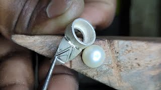 Mukta ring making 2024 ! How to make silver mukta ring