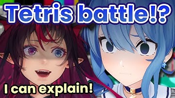 Irys accidentally challenges Suisei into Tetris Battle!