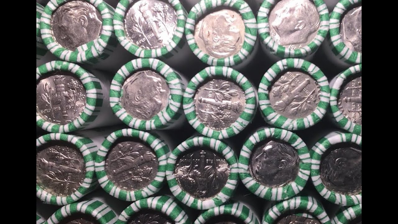 Coin Roll Hunting Dimes.....So Many Canadians. - YouTube