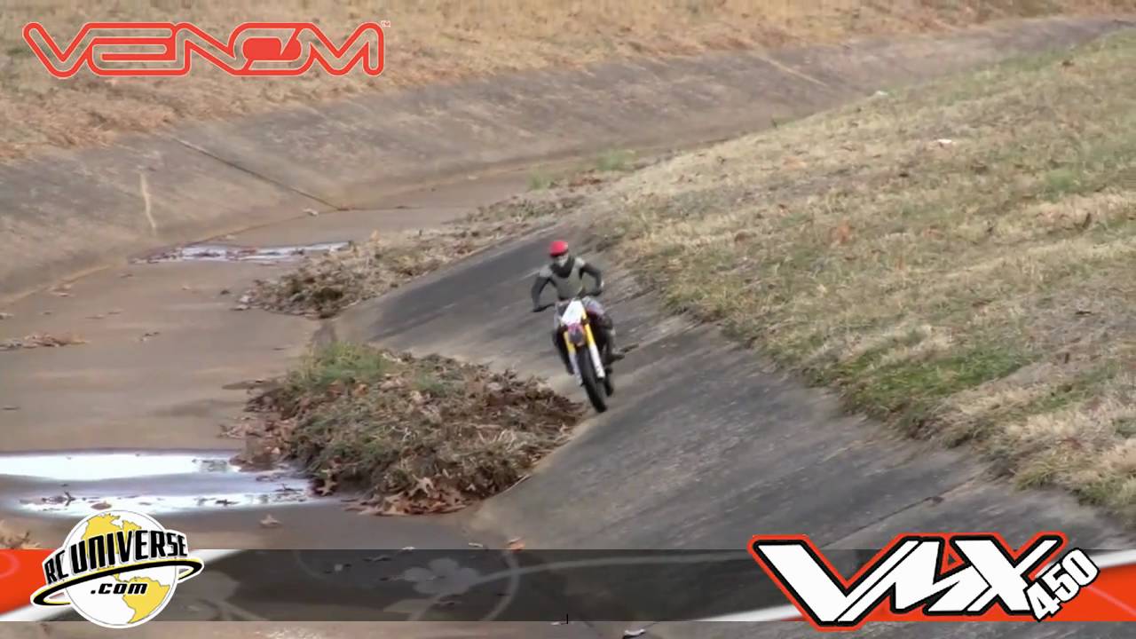 Venom VMX450 1/4 scale dirt bike RCUniverse test run video #3