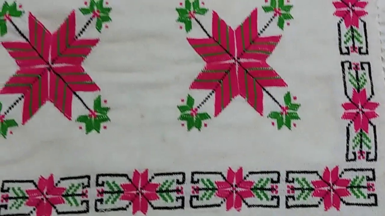 Beautiful Cross Stitch/ Dusute pillow cover