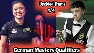 Bai Yulu vs Liam Pullen Snooker German Masters Qualifiers decider frame