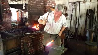 Blacksmith Ken Schwarz Forging the Market House Bell Clapper