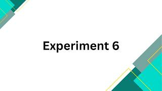 Digital Logic Design Lab Exp 6