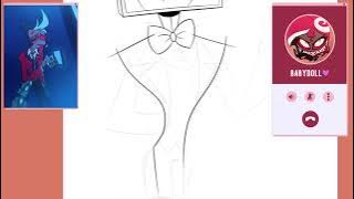 Hazbin Drawing with Valentino (REUPLOAD) credit to @SpindleHorse and @PrimeVideo 