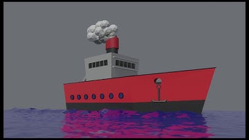 Simple low poly ship modeling time lapse