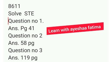 8611 solve STE ||  b.ed 15 || aiou | semester terminal exms || page numbering