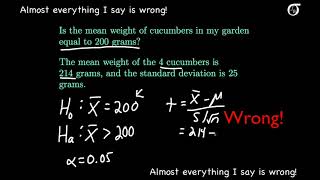 don't watch this!  (a t test example where nearly everything i say is wrong)