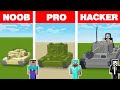 Minecraft NOOB vs PRO vs HACKER: ARMY TANK HOUSE BUILD CHALLENGE in Minecraft Animation