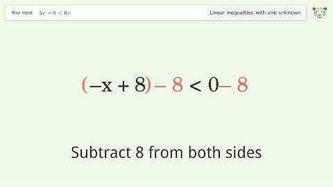 Solving Linear Inequalities: 5x+8 is Smaller Than 6x
