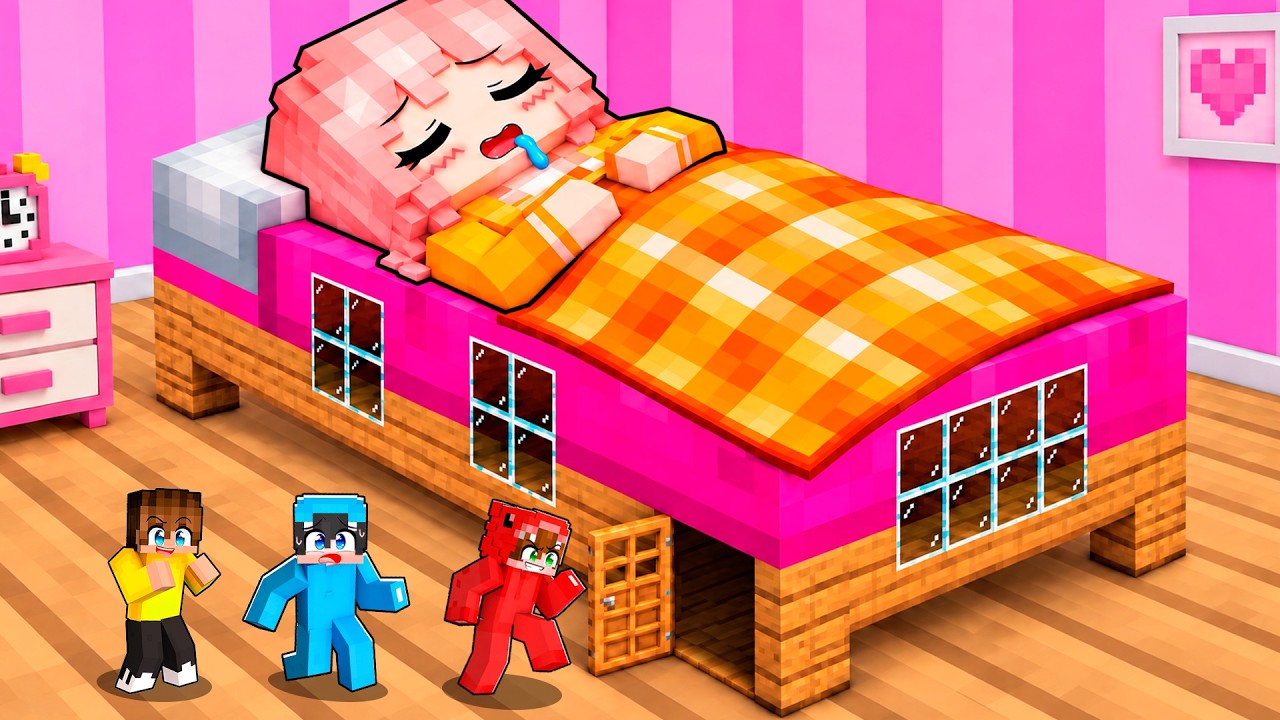 Sobreviví 100 DÍAS en la CAMA de mi ENAMORADA en Minecraft!