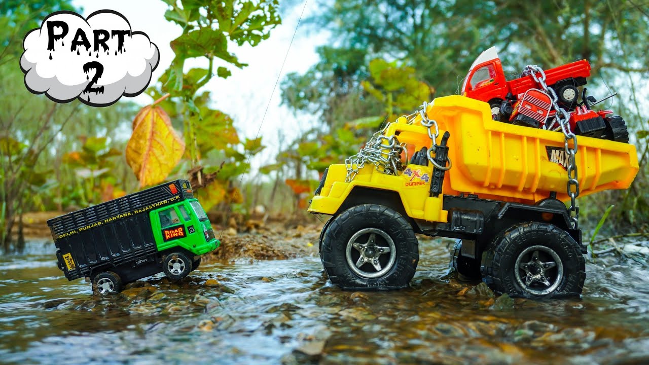 Tractor, Truck And Auto Rickshaw Drowning In The River Rescued By Dump Truck || Part 2 ||Toyxcity||