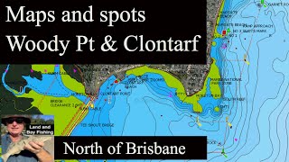 Bream and flathead from Clontarf to Woody Point, Brisbane fishing maps