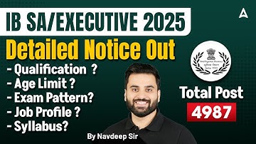 IB Security Assistant Recruitment 2025 | IB SA Vacancy 2025 Out | IB SA/Executive Notification 2025