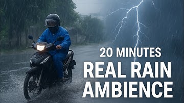 Real Rain Ambience 20 Minutes – Daytime Rain, Flooded Road, Motor Splash & Thunder