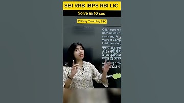 Simple Interest Compound Interest Short trick | SI CI Tricks | Solve in sec RRB IBPS  ms vanshika