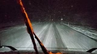 N I-15 to E I-70 Utah. 70,000 LBS Heavy Running Barefoot Uphill at Night in a Snow Storm!!