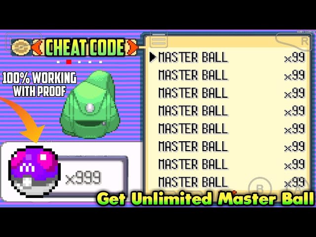 Cheat type not supported for Pokémon Emerald Master code? : r