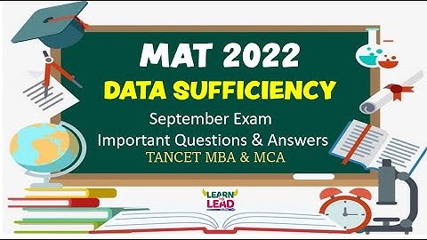 MAT September 2022 | Questions & Answers | Data Sufficiency | #mat2022 #mat2023 #tancet2023
