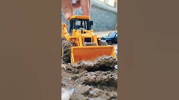 JCB in Action | Bulldozer loading soil into a TATA Truck | Excavator scale model miniature #machine