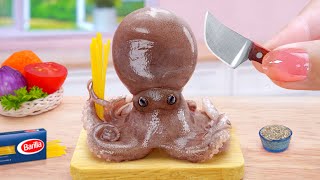 Seafood Pasta Recipe 🤗 How To Make Miniature Octopus Spaghetti 💕 Top ASMR Videos Tina Mini Cooking