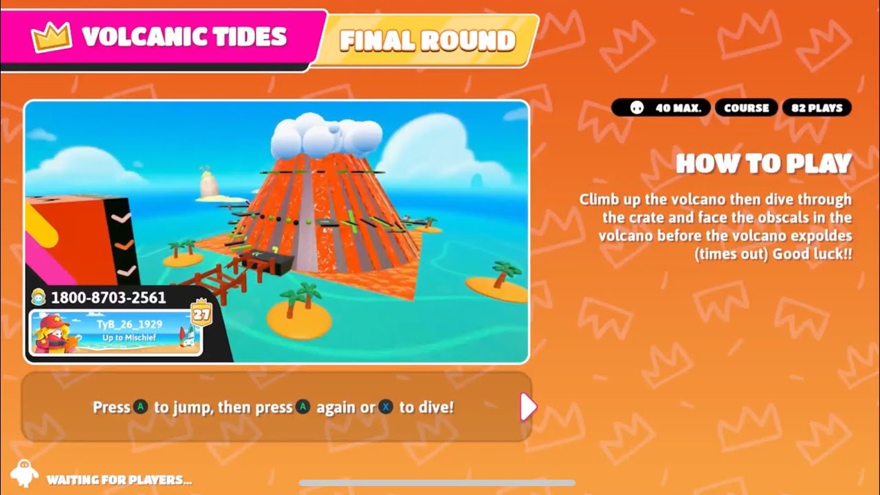 I played “Volcanic Tides” Creative Map - Fall Guys 