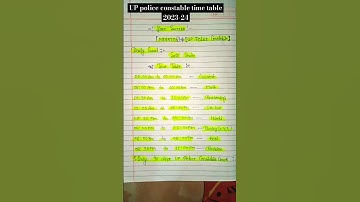 up police time table # daily routing 90 days#exam study time table