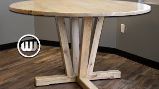 How to Build a Round Pedestal Dining Table | Free Plan