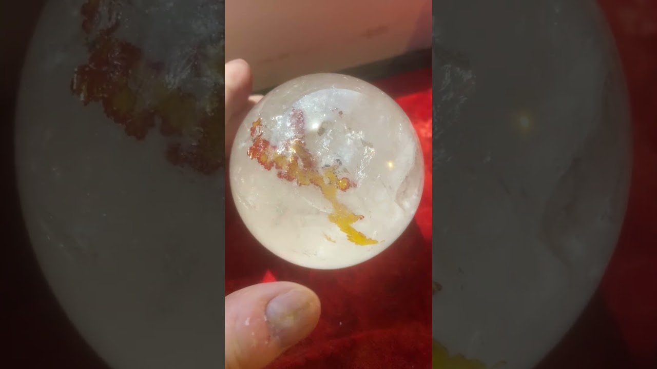 Butterfly inclusion in quartz Ball 3 1/4 