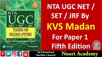 NTA UGC NET/ SET/ JRF By KVS Madan Book For Paper 1| Fifth Edition | New Edition By Pearson