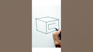 How to draw a box in 3D perspective for beginners easy step by step amazing #shorts