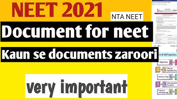 Document for neet 2021/ documents required for form filling of neet 2021