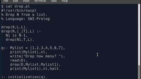 Prolog Programming - "take" and  "drop" List Functions.