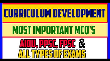 Curriculum Development MCQ