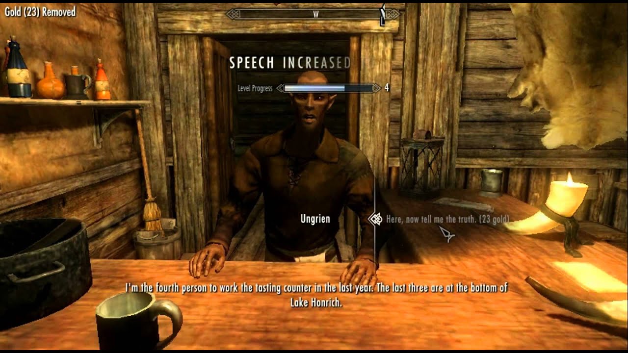 how to get speech up quickly in skyrim