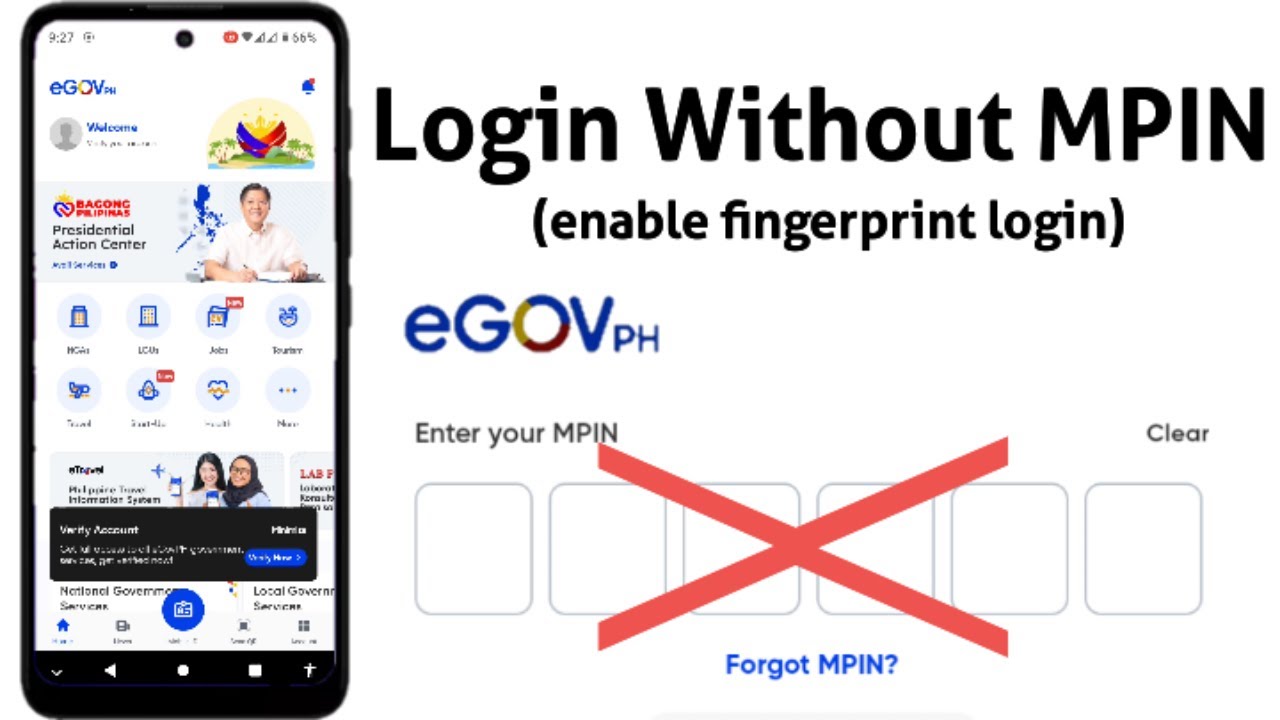 Egovph Sign In egovph login without MPIN | how to enable fingerprint login in eGovPH ...