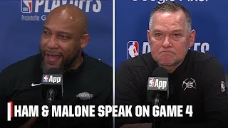 Darvin Ham \& Michael Malone react to Lakers' Game 4 win over the Nuggets | NBA on ESPN