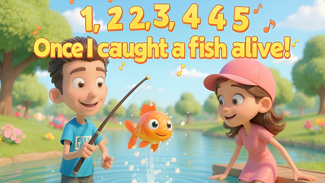 1, 2, 3, 4, 5, Once I Caught A Fish Alive | Nursery Rhymes & Kids Songs ...