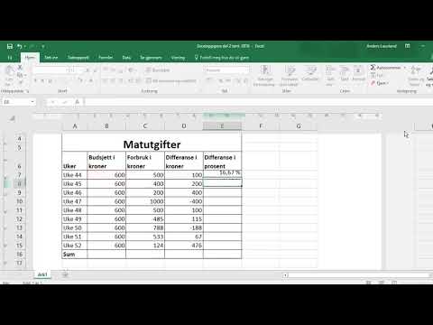 Video: Gjør prosentandel i Excel?