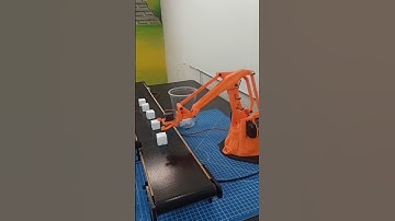 Proceso automático con la banda transportadora Pro12x100 y brazo robot