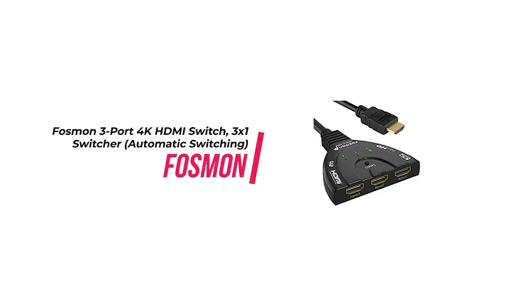 Fosmon 3-Port 4K HDMI Switch, 3x1 Switcher (Automatic Switching) Support Ultra HD, HDCP, 4K HDMI