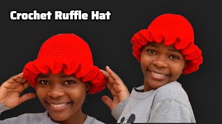 How to Crochet a Ruffle Hat | Step by Step Tutorial for Beginners 