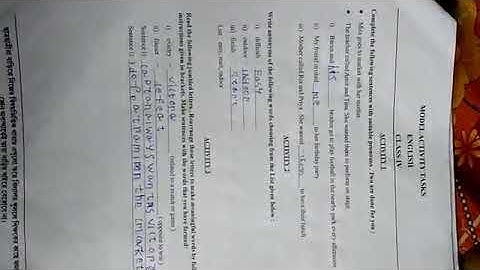 model activity task for class 4 English easy way
