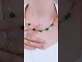 Oval Green Crystal Pendant Necklace Set With Bracelet