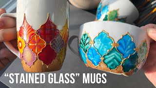 Painted Mug Tutorial - Pebeo Porcelaine 150 paint and Mandala Shape Stencils! Your votes are IN!