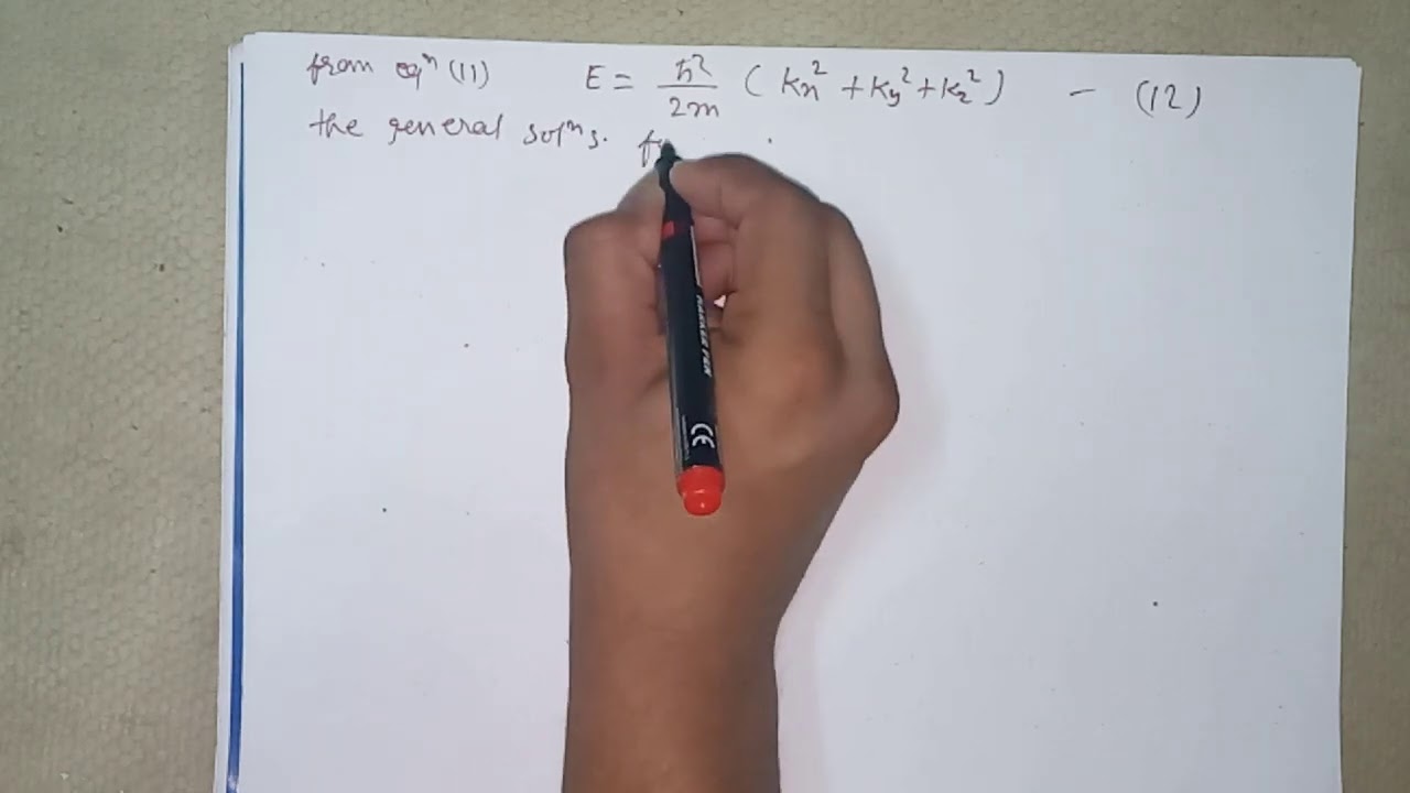 A particle in three dimensional infinitely deep potential well - YouTube