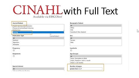 Tutorial: Finding nursing journal articles in CINAHL