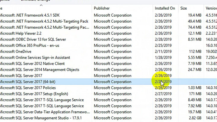 Uninstall an Existing Instance of MS SQL Server 2017